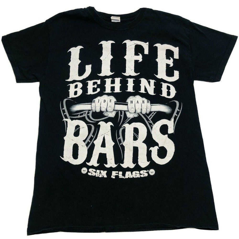 Six Flags Magic Mountain Black Jail Coaster Tshirt